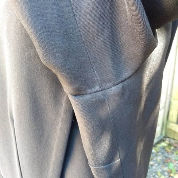 Handmade Mennonite Cape Dress 45.5" Bust 39.5" Waist Modest Black Brown - Picture 6 of 9